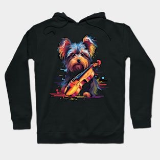 Yorkshire Terrier Playing Violin Hoodie